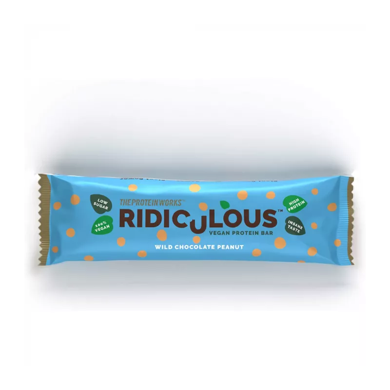Wegański baton proteinowy Ridiculous - The Protein Works czekoladowe orzeszki ziemne