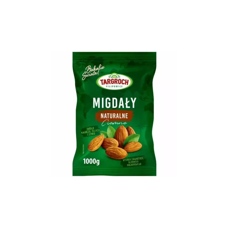 Migdały Naturalne Ciemne 1 kg - Targroch