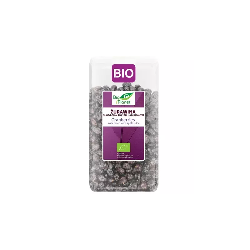 Żurawina Suszona Cięta Słodzona Sokiem Jabłkowym Bio 400 g - Bio Planet