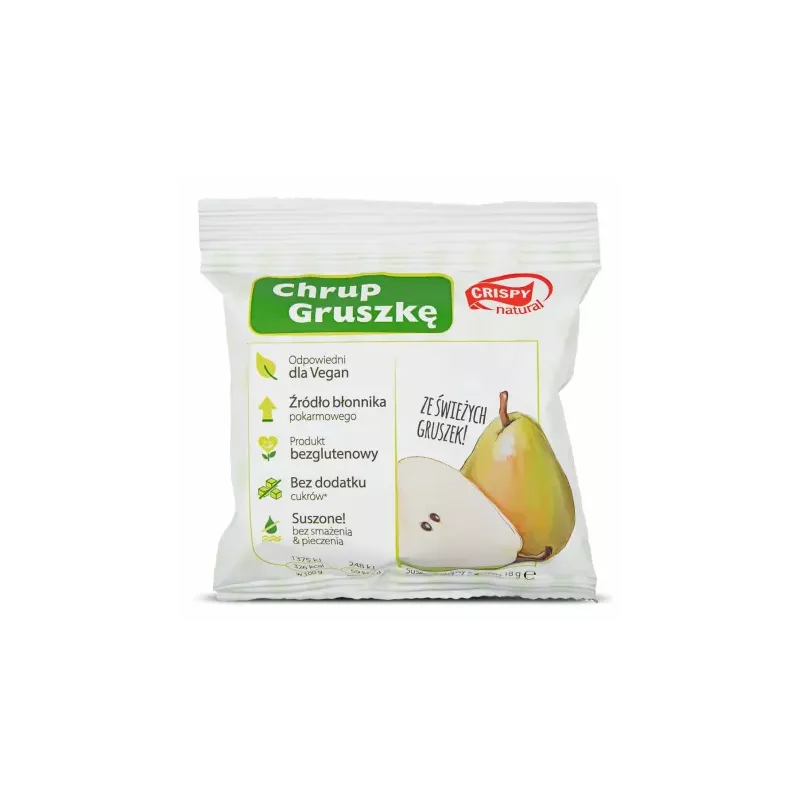 Gruszka Suszona Bezglutenowa Bez Dodatku Cukru Plasterki 18 g - Crispy Natural