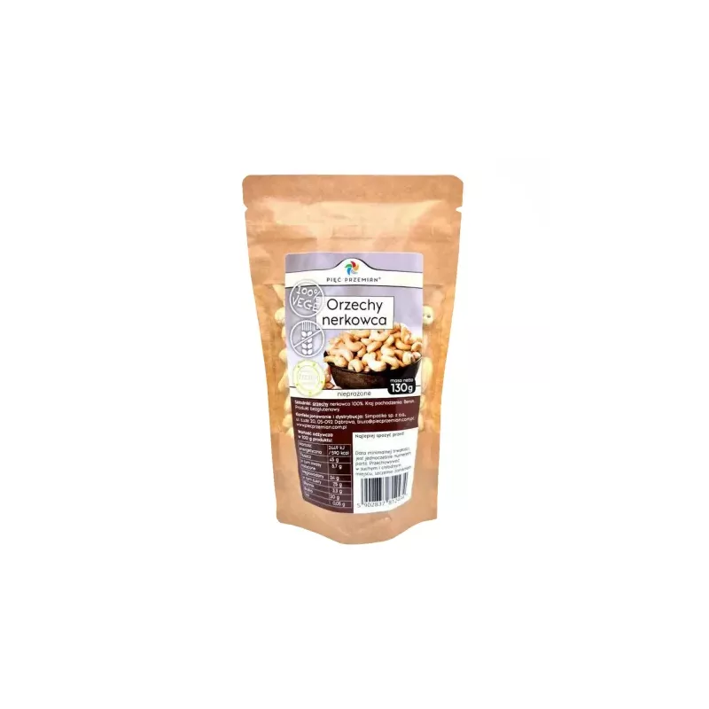 Orzechy Nerkowca Nieprażone 130 g - Pięć Przemian