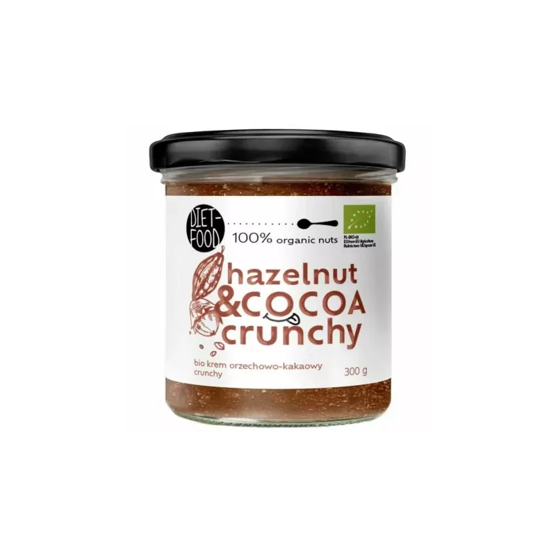 Krem Orzechowo-Kakaowy Crunchy BIO 300 g - Diet-Food