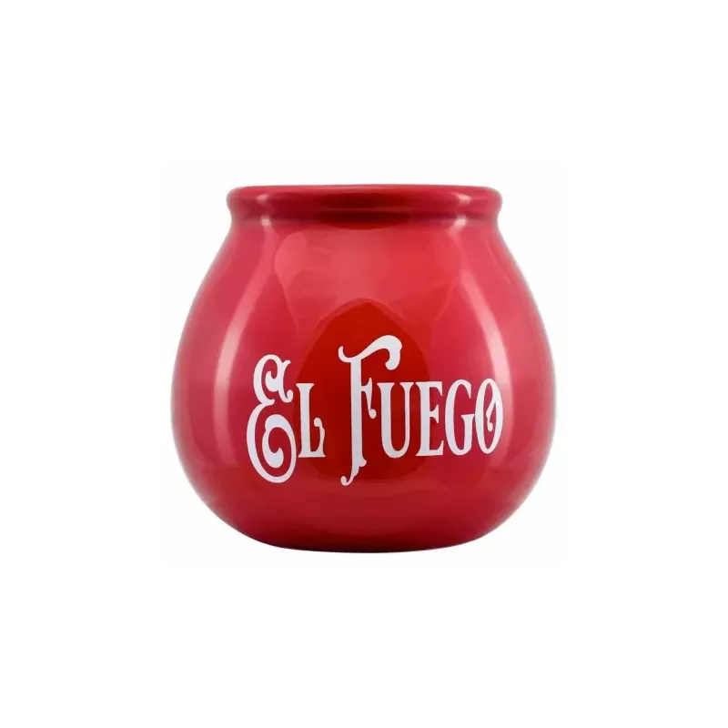 Tykwa Ceramiczna z Logo El Fuego Czerwona 300 ml