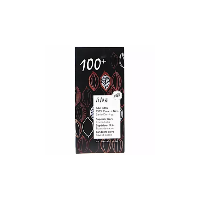 Tabliczka Gorzka 100% Kakao Bio 80 g - Vivani