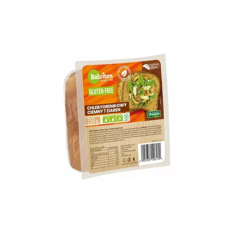 Chleb Foremkowy Ciemny 7 Ziaren Bezglutenowy 250 g - Balviten