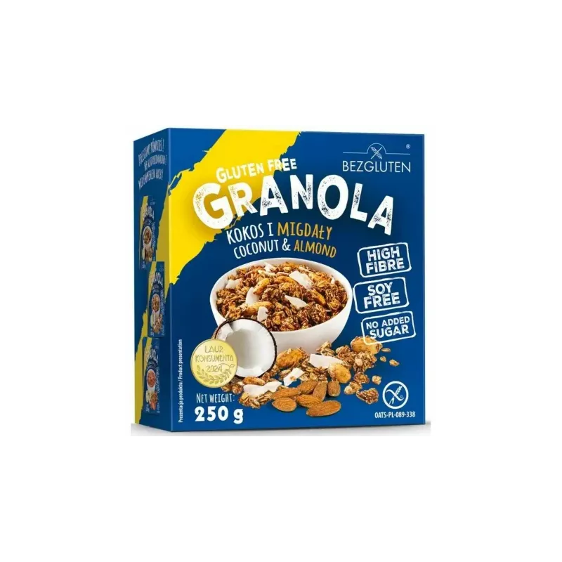 Granola Kokos i Migdał Bezglutenowa 250 g - Bezgluten