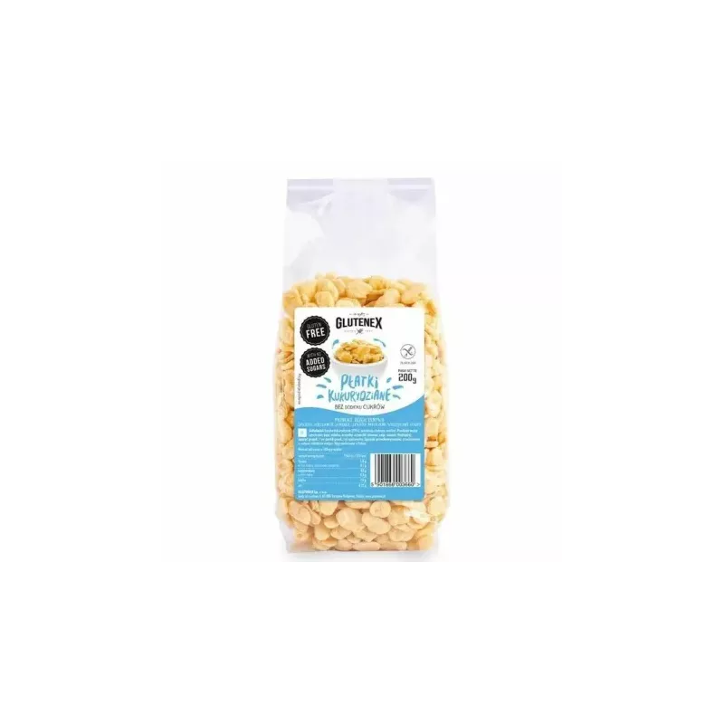 Płatki Kukurydziane Bez Dodatku Cukru Bezglutenowe 200 g - Glutenex