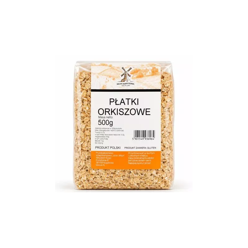 Płatki Orkiszowe 500 g - Młyn Kopytowa