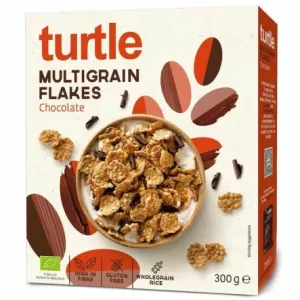 Płatki Zbożowe z Wiórkami Czekoladowymi Bezglutenowe Bio 300 g - Turtle