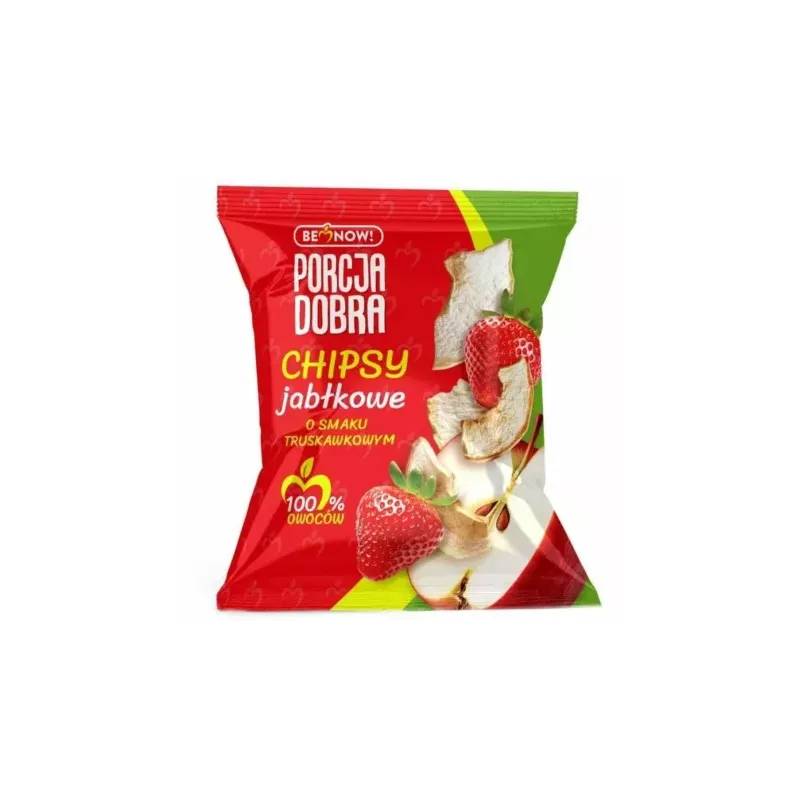 Chipsy Jabłkowe o Smaku Truskawkowym 18 g - Porcja Dobra