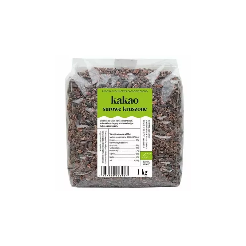 Kakao Surowe Kruszone Bio 1 kg - BATOM
