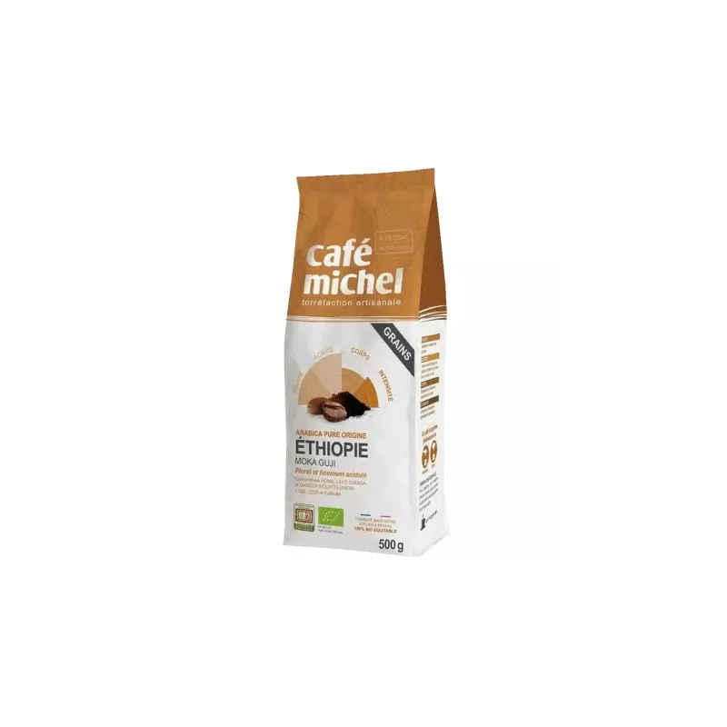 Kawa Ziarnista Arabica 100% Moka Guji Etiopia Bio 500 g - Cafe Michel