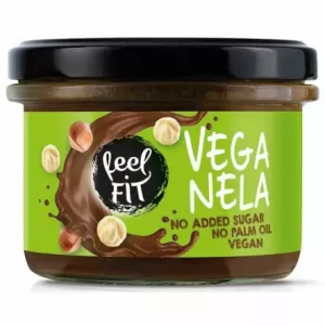 VEGANELA Krem Wegański z Orzechami Laskowymi i Kakao Bez Dodatku Cukru 200 g - Feel Fit