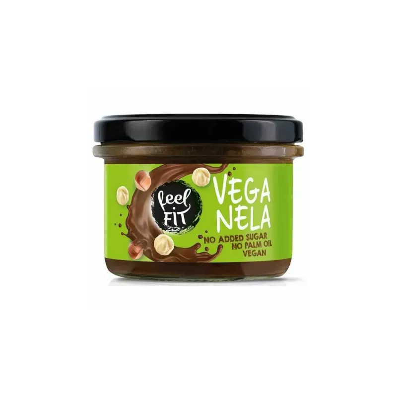 VEGANELA Krem Wegański z Orzechami Laskowymi i Kakao Bez Dodatku Cukru 200 g - Feel Fit