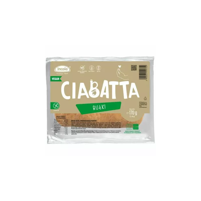 Bułki Ciabatta Bezglutenowe 170 g (2x 85 g) - Incola