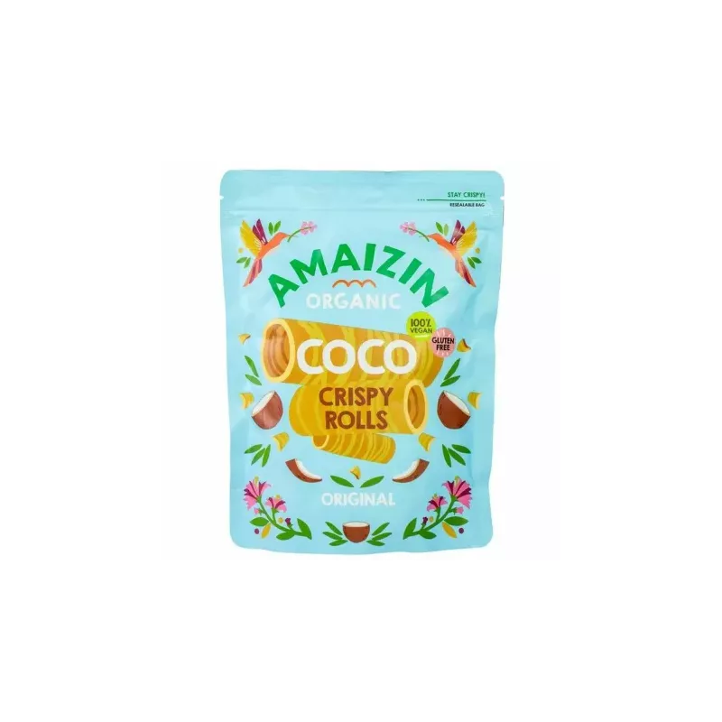 Rurki Waflowe Kokosowe Bezglutenowe Bio 140 g - Amaizin