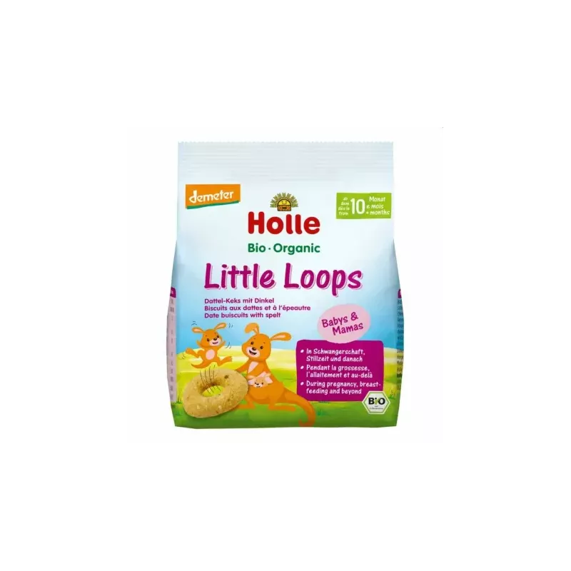 Orkiszowo - Owsiane Keksy z Daktylem Little Loops Bio Demeter 80 g - Holle