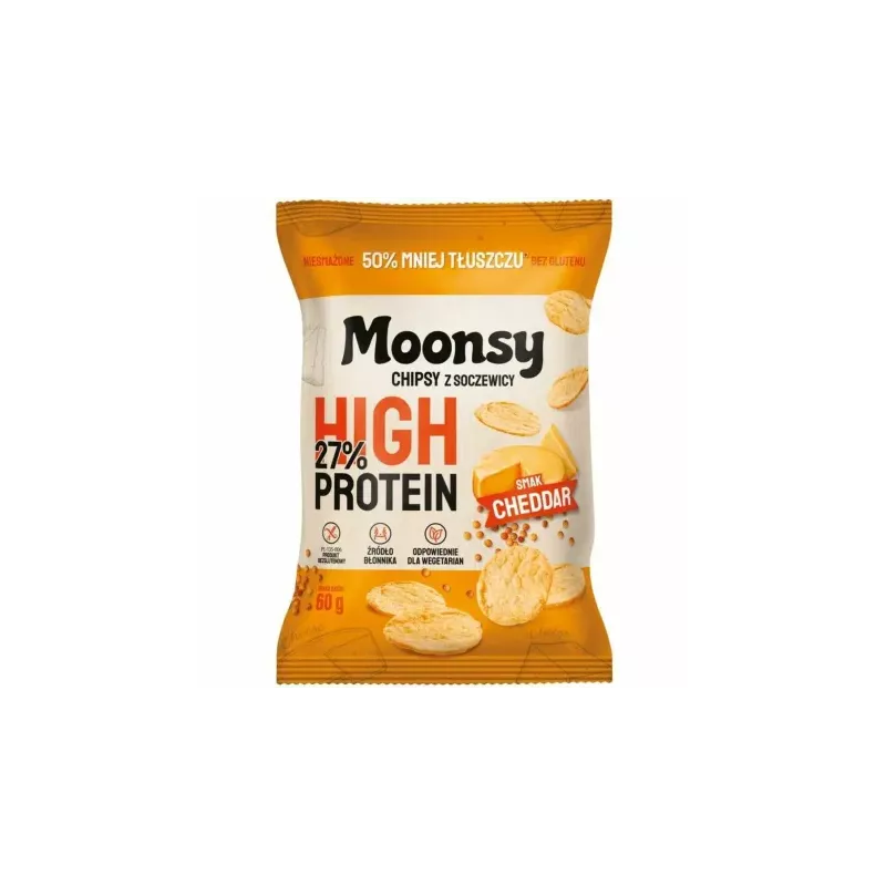 Chipsy z Soczewicy Cheddar Bezglutenowe 60 g - Moonsy