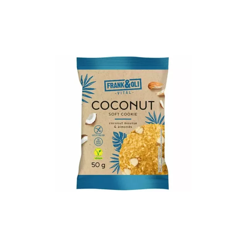 Ciasteczko Kokosowe z Migdałami Bezglutenowe Bez Dodatku Cukru 50 g - Frank&Oli