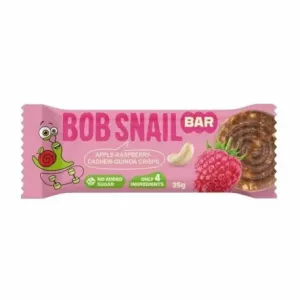 Baton Jabłko-Malina z Nerkowcem i Chrupkami z Komosy Ryżowej Bez Dodatku Cukru 35 g - Bob Snail