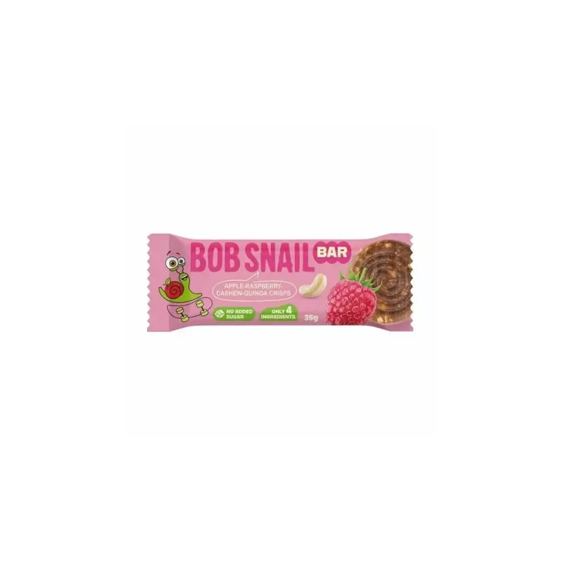 Baton Jabłko-Malina z Nerkowcem i Chrupkami z Komosy Ryżowej Bez Dodatku Cukru 35 g - Bob Snail