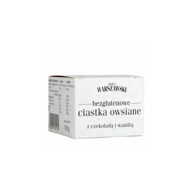 Ciastka Owsiane Bezglutenowe z Czekoladą i Wanilią 150 g - Łakoć Warszawski