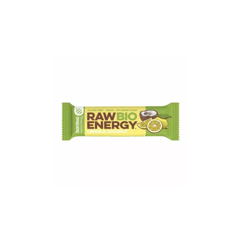 Baton Raw Energy Cytryna and Kokos Bezglutenowy Bio 50 g - Bombus