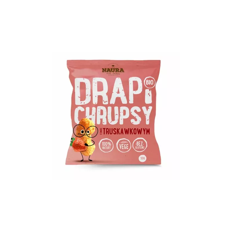 Chrupki Kukurydziane o Smaku Truskawkowym Bio 50 g - Drapi Chrupsy