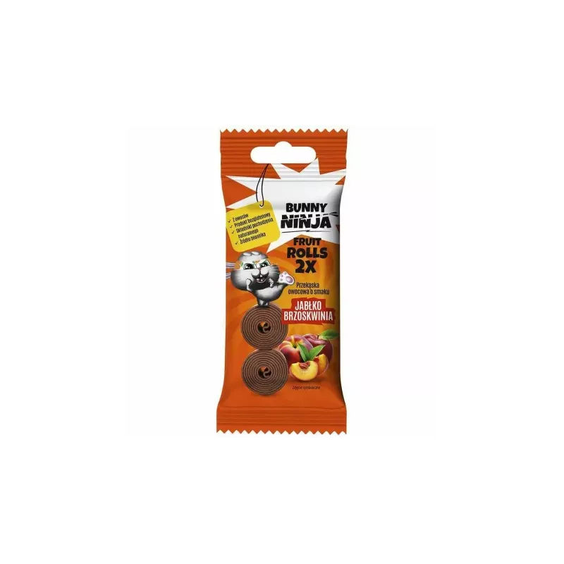 Przekąska Owocowa Double Roll Jabłko i Brzoskwinia 30 g - Bunny Ninja