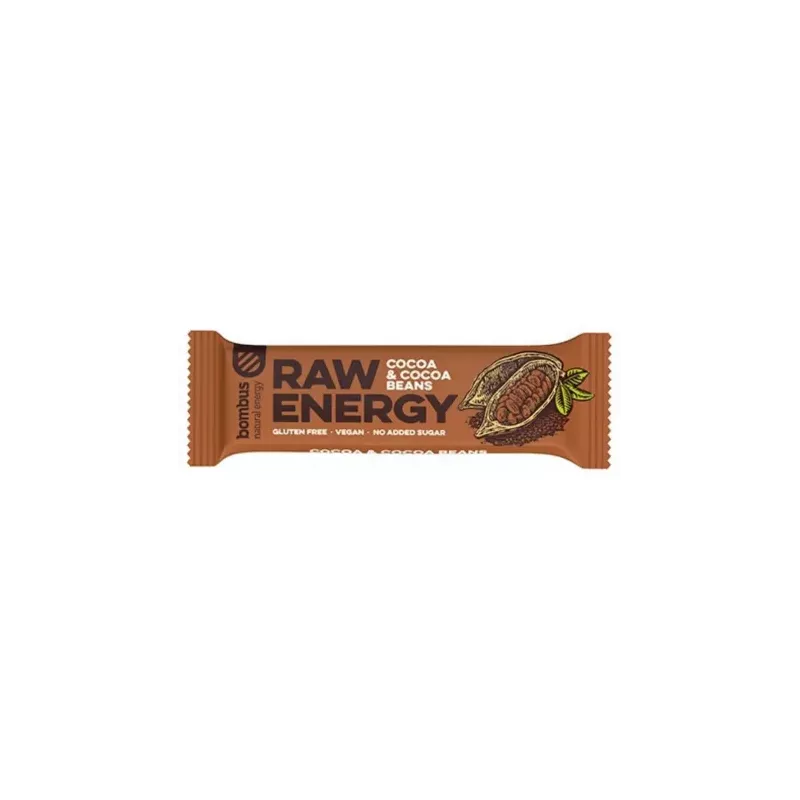 Baton RAW ENERGY z Ziarnami Kakaowca 50 g - Bombus
