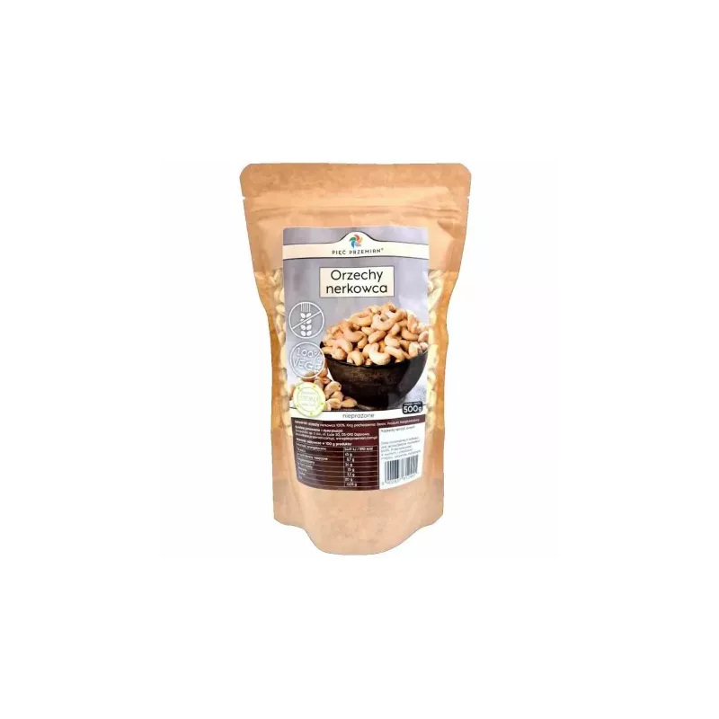 Orzechy Nerkowca Nieprażone 500 g - Pięć Przemian