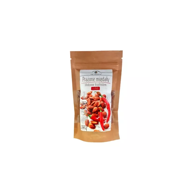 Prażone Migdały z Ksylitolem i Chilli 100 g - Pięć Przemian - Keto Przekąska do diety ketogenicznej