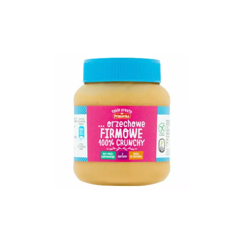 Pasta z Prażonych Orzeszków Ziemnych Crunchy Bezglutenowa 350 g - Primavika