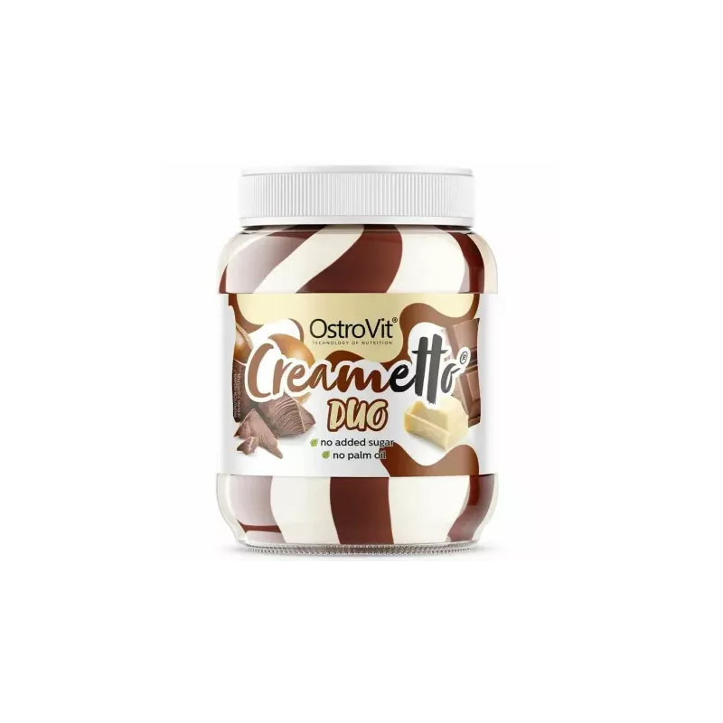 Krem Kakaowo-Orzechowo-Mleczny Bez Dodatku Cukru Creametto Duo 350 g - OstroVit