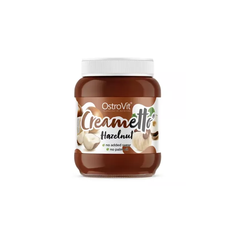 Krem Orzechowo - Kakaowy Bez Dodatku Cukru Creametto Hazelnut 350 g - OstroVit