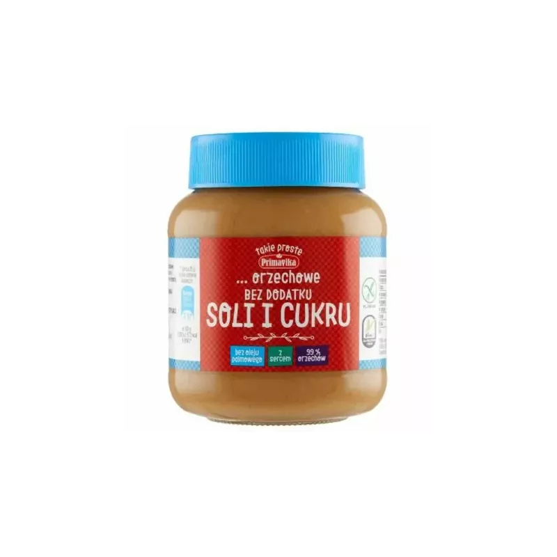 Pasta Orzechowa z Arachidów Bez Dodatku Soli i Cukru 350 g - Primavika