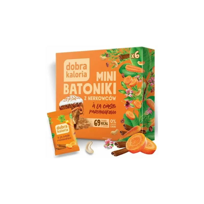 Mini Batoniki z Nerkowców a'la Ciasto Marchewkowe 102 g (6 x 17 g) - Dobra Kaloria