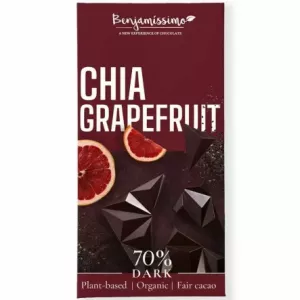 Czekolada Gorzka Chia i Grejpfrut Bezglutenowa Bio 60 g - Benjamissimo