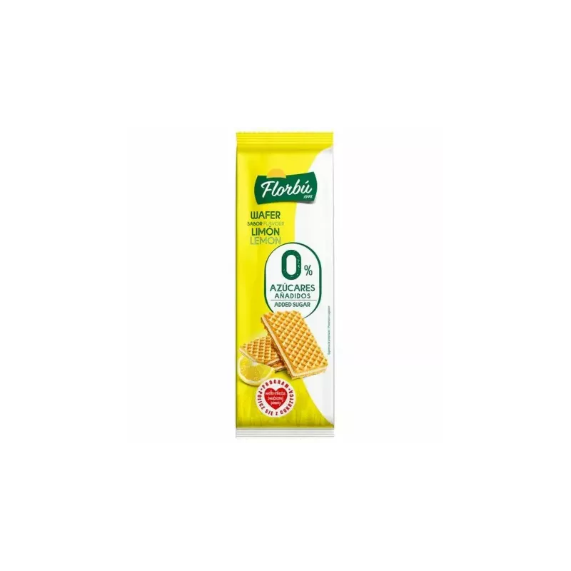 Wafelki Nadziewane o Smaku Cytrynowym Bez Dodatku Cukru 150 g - Florbu