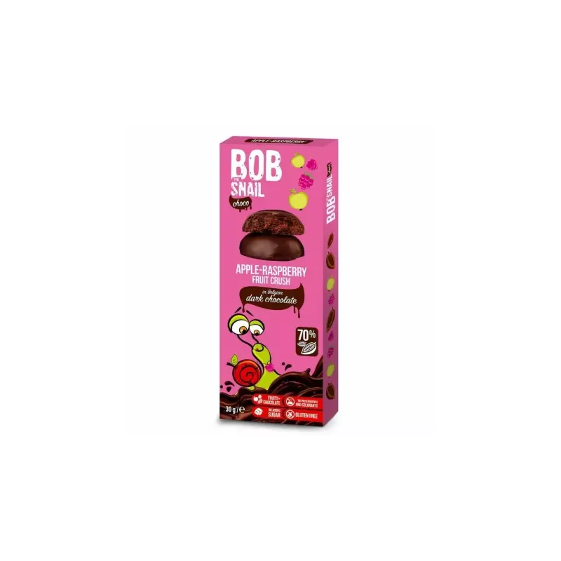 Przekąska Jabłkowo - Malinowa w Ciemnej Belgijskiej Czekoladzie 30 g - Bob Snail