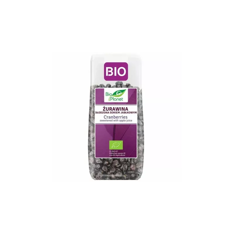 Żurawina Suszona Cięta Słodzona Sokiem Jabłkowym Bio 100 g - Bio Planet