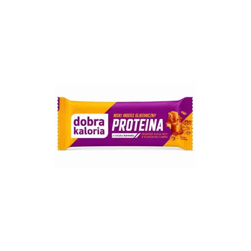 Baton PROTEINA Karmel Niskie IG 45 g - Dobra Kaloria