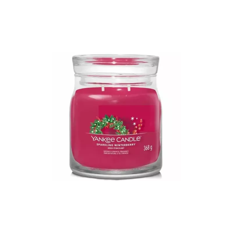 Świeca Średnia SPARKLING WINTERBERRY - Wosk Sojowy 368 g - Yankee Candle