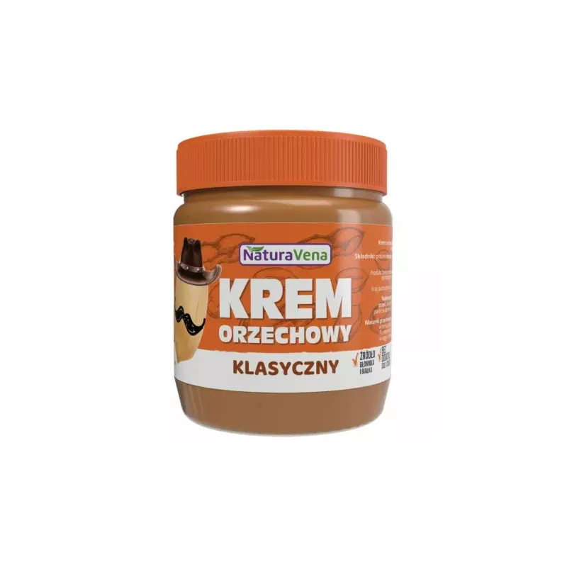 Krem Orzechowy Klasyczny 100% Bez Dodatku Soli i Cukru 340 g - NaturAvena