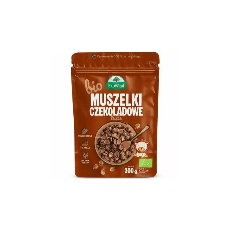 Muszelki Czekoladowe Kids BIO 300 g - Eko-Wital