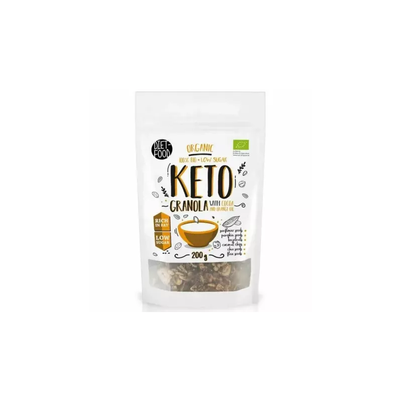 Bio Keto Granola z Kakao i Olejkiem Pomarańczowym 200 g - Diet-Food