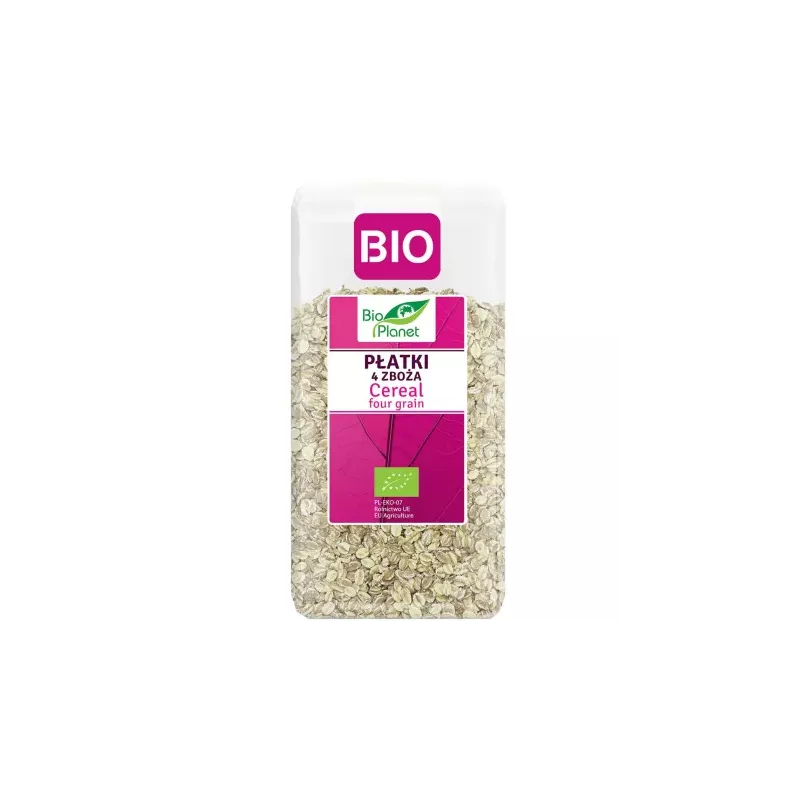 Płatki 4 Zboża Bio 300 g - Bio Planet - Jęczmienne, Orkiszowe, Owsiane, Żytnie