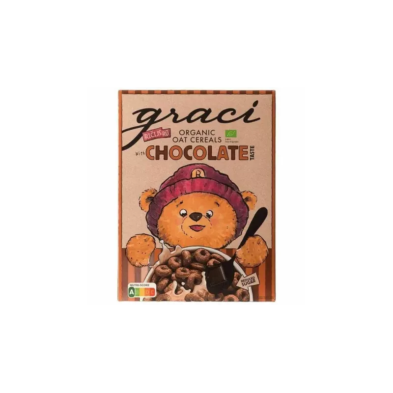 Kółeczka Owsiane Pełnoziarniste Kakaowe BIO 300 g - Graci
