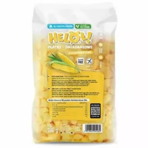 Płatki Kukurydziane Bezglutenowe Bez Dodatku Cukru 180 g - Heloł!