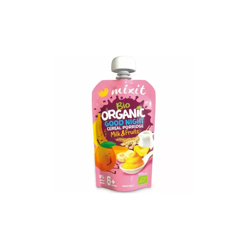 BIO Owsianka z Mlekiem Good Night Banan i Brzoskwinia Bez Dodatku Cukru 110 g - Mixit